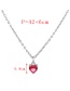 Fashion Red Bronze Zircon Heart Necklace