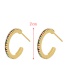 Fashion Color Brass Set Zircon T Stud Earrings