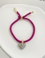 Fashion Red Braided Braided Bracelet With Braided Zirconia Heart In Copper