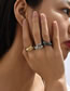 Fashion Color Stainless Steel Three Rings Ring Set