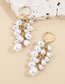 Fashion Gold Color Geometric Pearl Three-dimensional Tassel Earrings