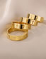 Fashion Gold Color Stainless Steel Openwork Cross Ring