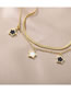 Fashion Gold Color Pure Copper Drip Oil Pentagram Snake Bone Chain Necklace