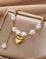 Fashion Gold Coloren 1 Pearl Panel Beads Beaded Heart Bracelet