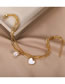 Fashion Platinum 2 Double Chain Heart Bracelet