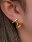 Fashion Gold Color Stainless Steel Letter Stud Earrings