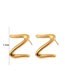 Fashion Gold Color Stainless Steel Letter Stud Earrings
