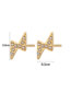 Fashion Gold Color Titanium Gold Plated Diamond Lightning Stud Earrings