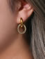 Fashion Gold Color Stainless Steel Gold Plated Zirconium Hoop Earrings