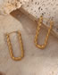 Fashion Gold Color Stainless Steel Gold Plated Long U-shaped Twist Earrings