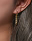 Fashion Gold Color Stainless Steel Gold Plated Long U-shaped Twist Earrings