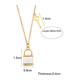 Fashion Silver Color Stainless Steel Diamond Shell Lock Necklace