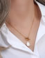 Fashion Gold Color Titanium Steel Shaped Pearl Ot Buckle Necklace