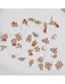 Fashion White Oil Drop Butterfly Stud Earrings Pure Copper Fritillary Flower Earrings
