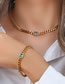 Fashion Bracelet - Lake Blue Stainless Steel Set Square Zirconium Cuban Chain Bracelet