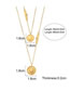 Fashion Gold Color Stainless Steel Sun Moon Round Plate Double Layer Necklace