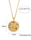 Fashion Gold Color Bronze Zirconium Sun Moon Medal Necklace