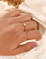 Fashion Gold Color Stainless Steel Gold Plated Square Zirconium Chain Ring
