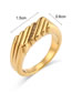 Fashion Gold Color Stainless Steel Zirconium Diagonal Stripe Ring