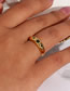 Fashion Gold Color Stainless Steel Gold Plated Zirconium Dome Ring