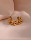 Fashion Gold Color Stainless Steel Cuban Chain Braided Open Ring