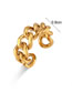 Fashion Gold Color Stainless Steel Cuban Chain Braided Open Ring