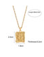 Fashion Gold Color Stainless Steel Inlaid Zircon Moon Square Necklace