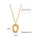 Fashion Gold Color Titanium Steel Cutout Oval Necklace