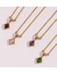 Fashion Green Stainless Steel Zirconium Diamond Necklace