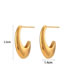 Fashion Gold Color Stainless Steel Hook Stud Earrings