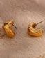 Fashion Gold Color Stainless Steel Hollow Irregular Curved Stud Earrings