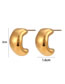 Fashion Gold Color Stainless Steel Hollow Irregular Curved Stud Earrings