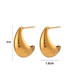 Fashion Gold Color Stainless Steel Hollow Banana Stud Earrings