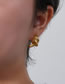 Fashion Gold Color Stainless Steel Brushed Knotted Button Stud Earrings