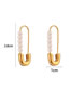 Fashion Gold Color Stainless Steel Pearl Pin Stud Earrings