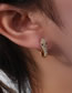 Fashion White Diamond Titanium Gold Plated Diamond Snake Earrings