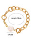Fashion Gold Color Stainless Steel O-chain Stitching Pearl Bracelet