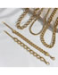 Fashion Large Twist Chain Bracelet Titanium Steel Gold Plated Chain Bracelet