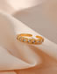 Fashion Gold Color Stainless Steel Gold Plated Zirconia Arrangement Open Ring