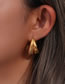 Fashion Gold Color Printed Double Stitched Twist U-shaped Earrings