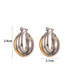 Fashion Two-color Titanium Colorblock Spiral Twist Earrings
