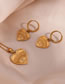 Fashion Gold Titanium Diamond Eye Heart Earring Necklace Set