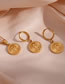 Fashion Gold Titanium Snake Medal Earring Necklace Set