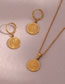 Fashion Gold Titanium Snake Medal Earring Necklace Set