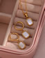 Fashion White Stainless Steel Square Shell Earring Necklace Set