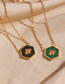 Fashion Green Stainless Steel Pentagonal Bee Necklace