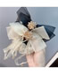 Fashion Black Bow Crystal Flower Lace Bow Hair Tie