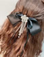 Fashion Black Fabric Diamond Flower Fringe Hair Clip