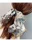 Fashion Coffee Color [four Streamers] Fabric Print Ribbon Pleated Hair Tie