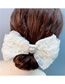 Fashion Beige Bow Pearl Heart Lace Bubble Bow Hair Clip